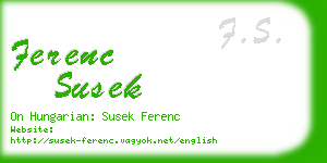 ferenc susek business card